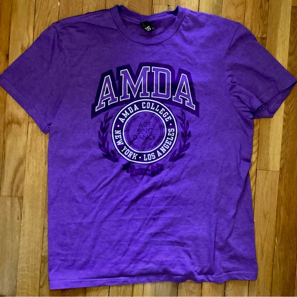 AMDA College Purple t-shirt Sz M american musical dramatic academy NYC LA - Picture 2 of 5